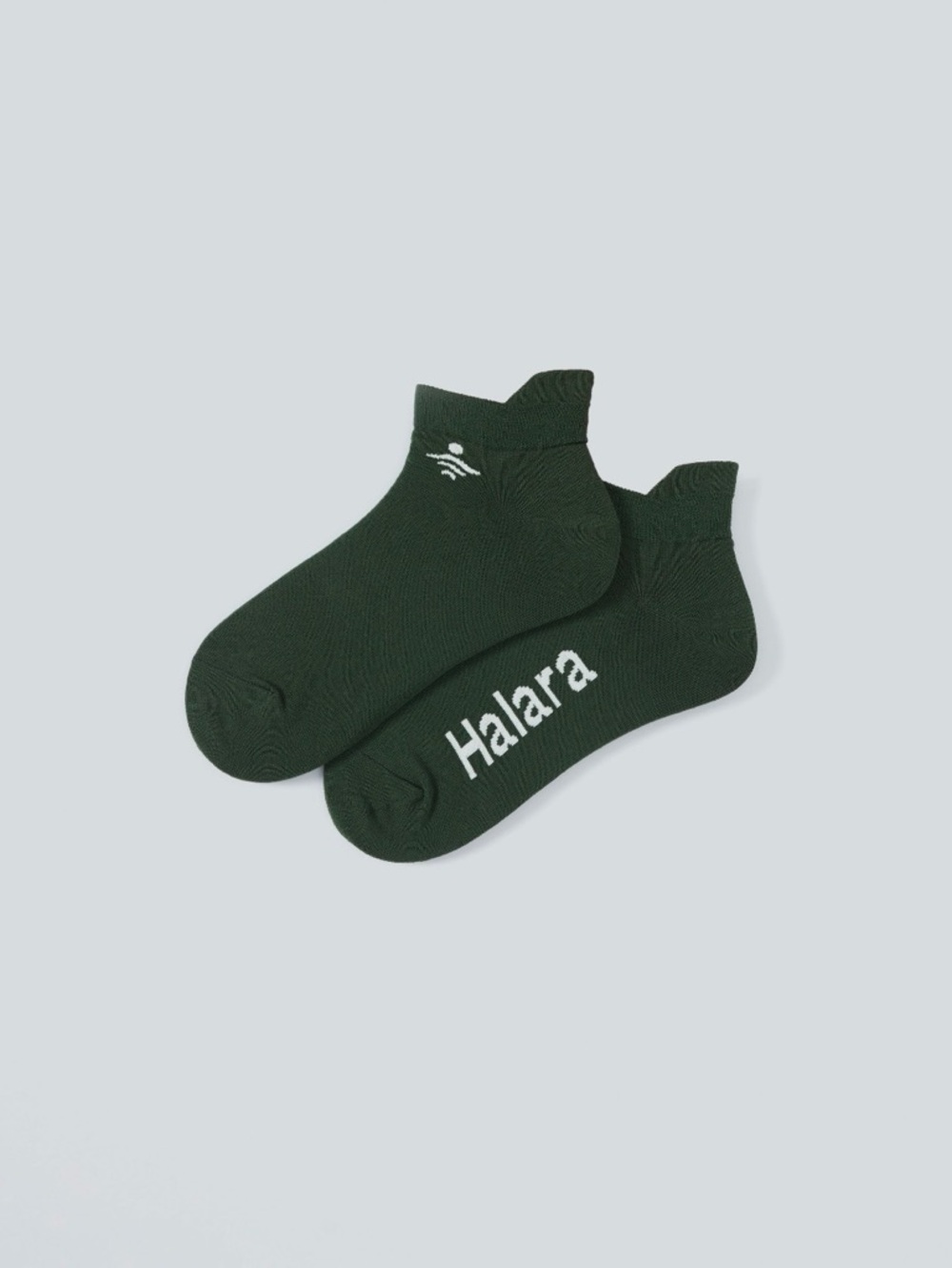 HALARA Women's Pickleball Ankle Socks in Dark Green